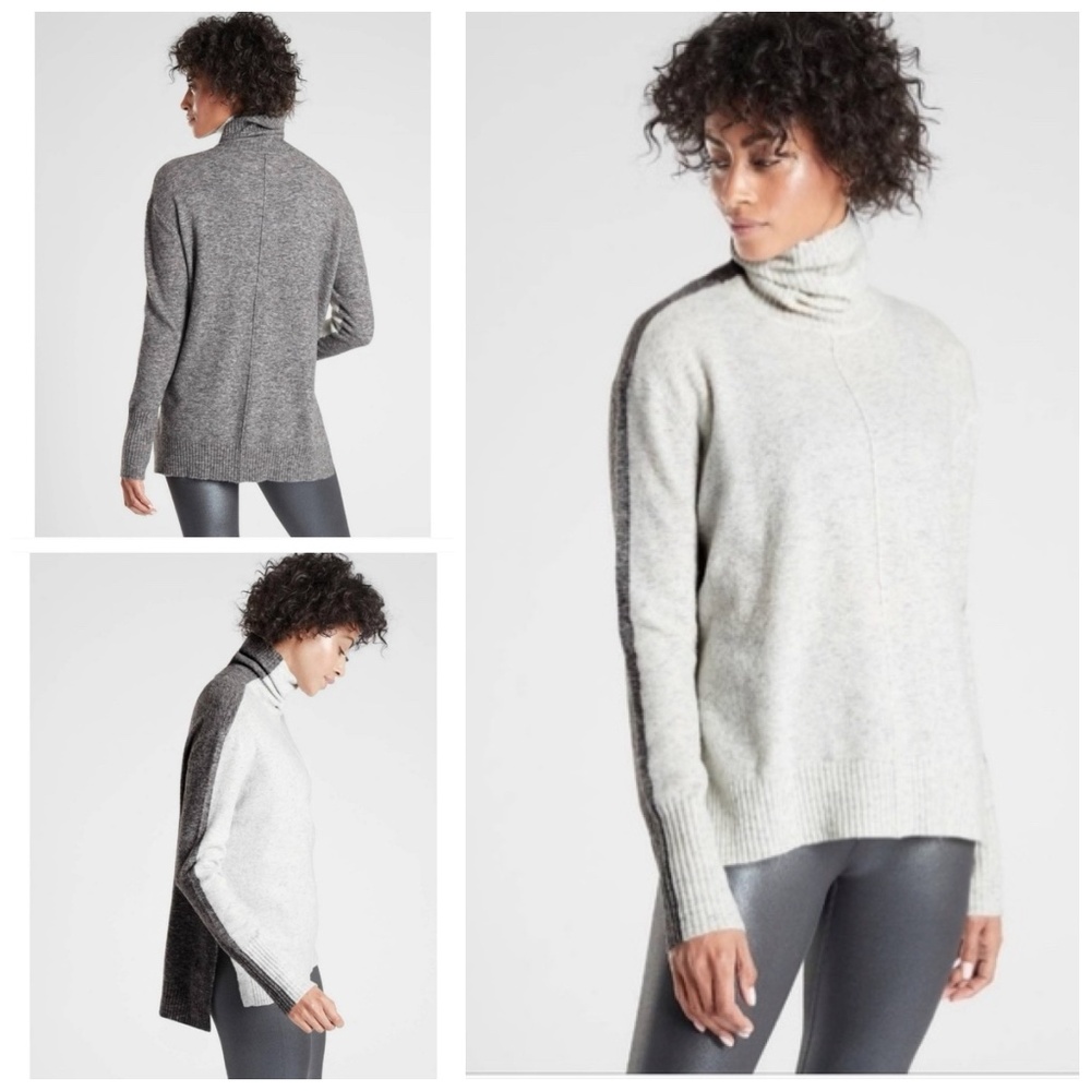 •|•AHTLETA•| Transit Colorblock Turtleneck Sweater Merino Extra Fine Wool Small